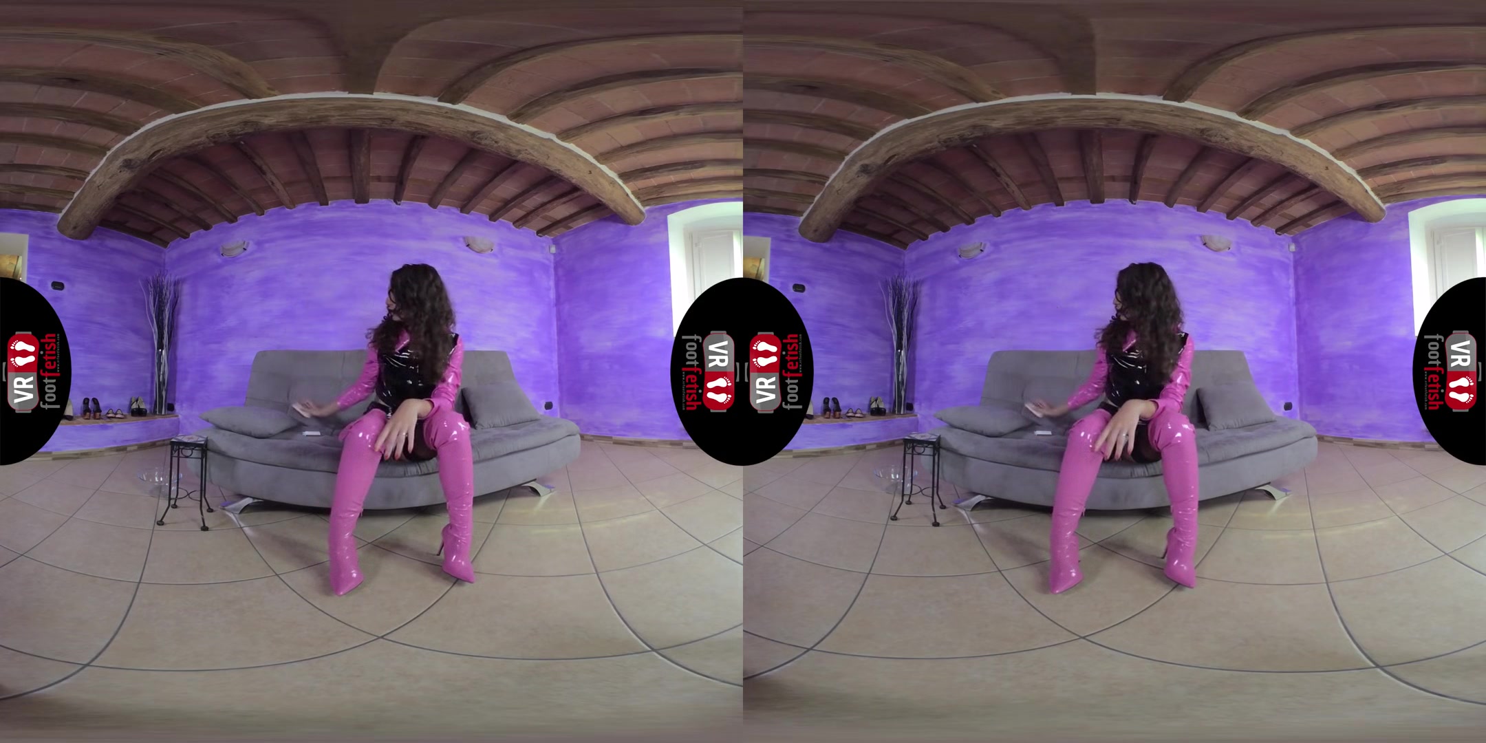 Unbelievably Sexy Thena In Skin - Tight Latex Outfit; Leg and Foot Fetish VR Watersport