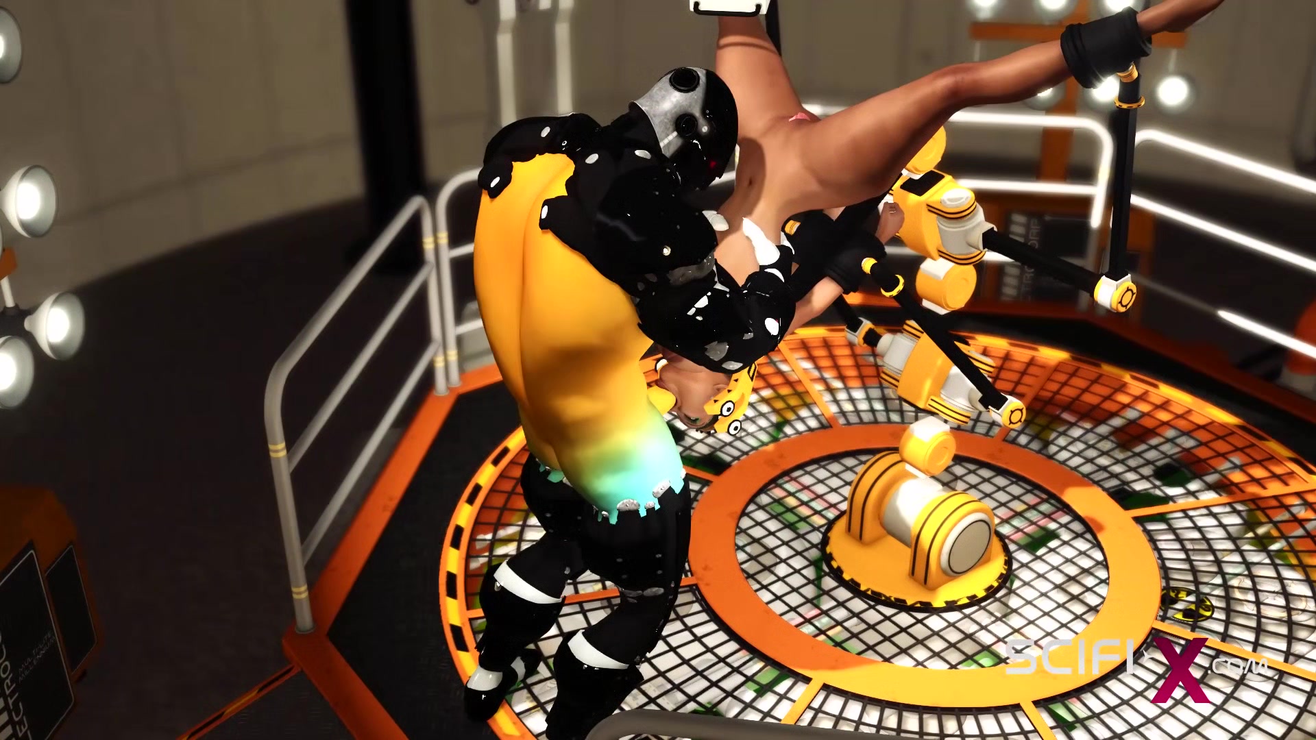 Fuck me hard. Sex with a sci-fi android in the lab