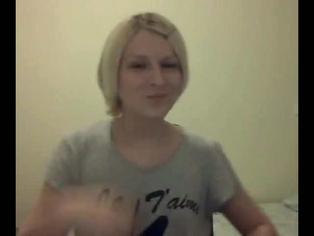 Cute blonde shows her tits on cam