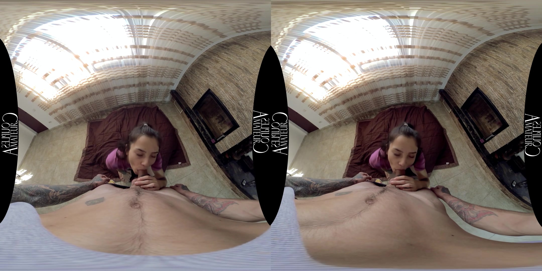 Skinny Brunette Morning Bathroom Sex - AmateurCouplesVR
