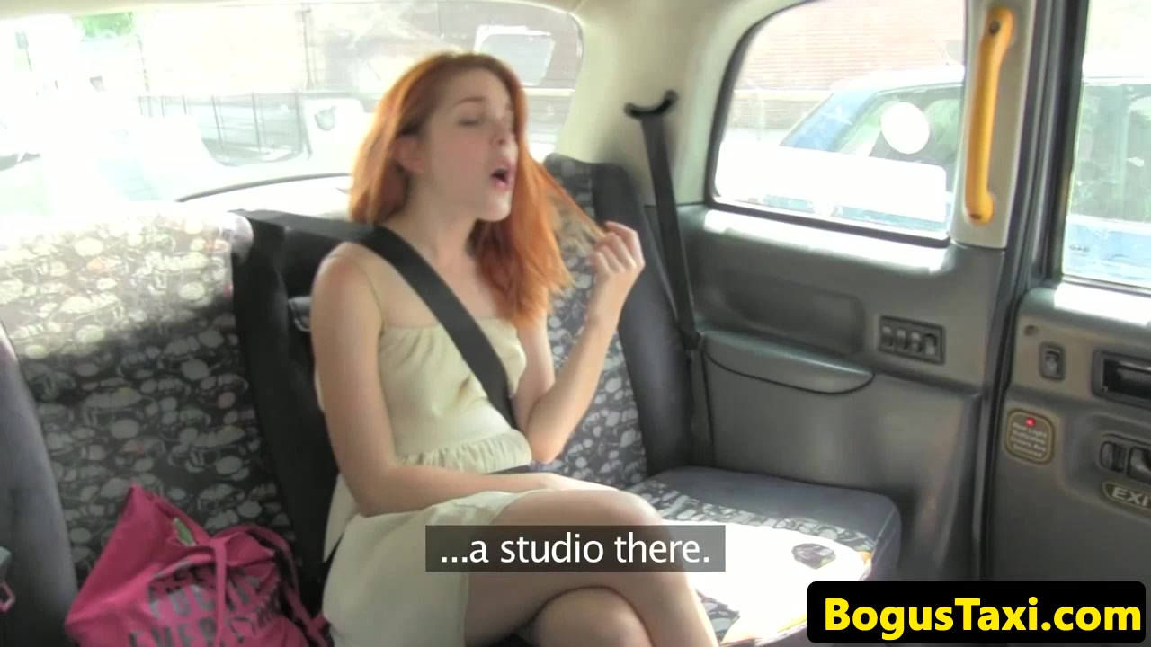 Redhead euro pussyfucked in taxi
