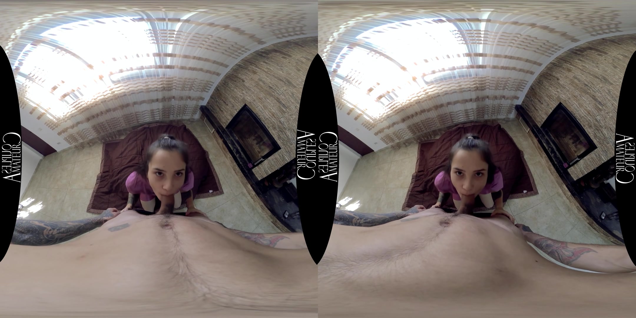 Skinny Brunette Dick Tugging And Face Cumming - AmateurCouplesVR