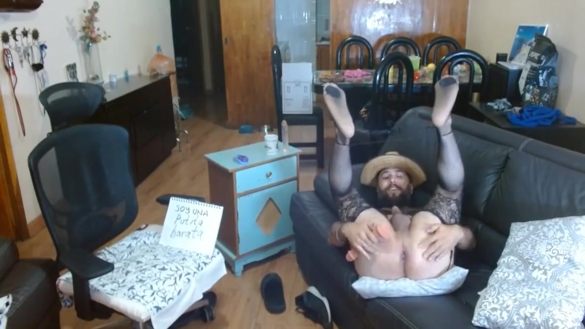 Bearded Hairy Whore In Lingerie Dancing Like A Bitch