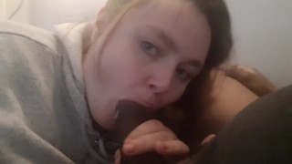HE LIKES WHEN IM GAGGING ON HIS BIG BLACK COCK
