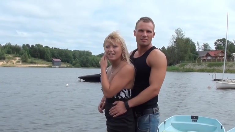 Outdoor sex movie scene with 2 sexy honeys