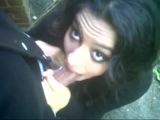 Outdoor quickie blow job for couple