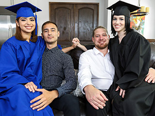Hazel Heart & Remi Jones in College Prep - DaughterSwap