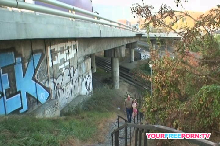 Chubby Blonde teen 18+ gets fucked by a stranger in public