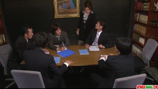 Dashing hardcore group sex with office lady, Maki - More at Japanesemamas.com