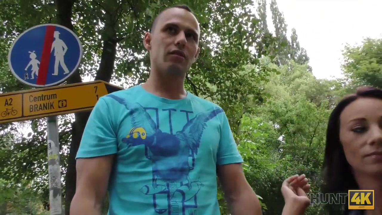 HUNT4K. Pleased cuckold watches girlfriend's outdoor sex with guy