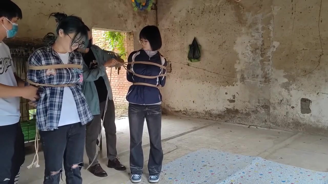 Two Girls Suspended In An Abandoned House