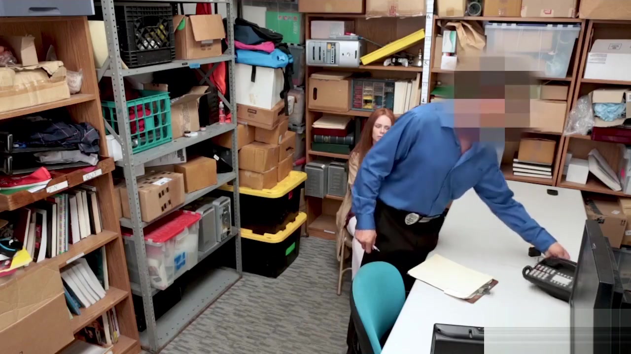 Afraid small tits redhead teen 18+ busted by a LP officer