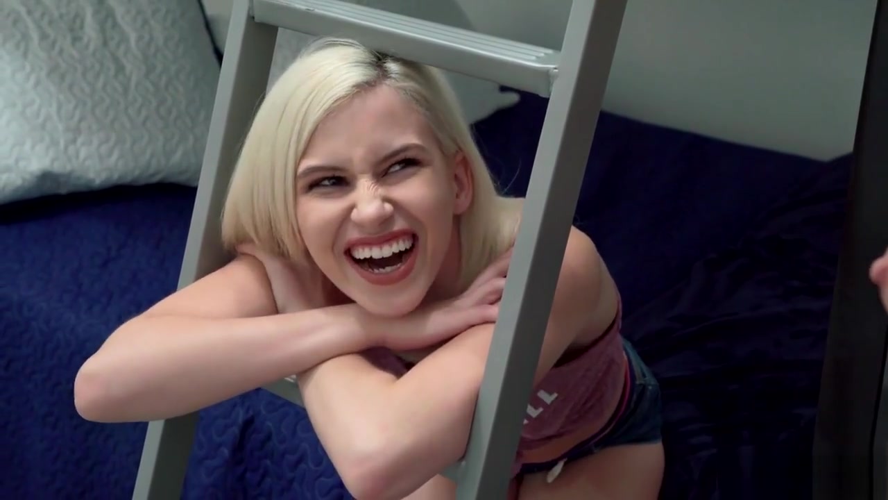 teen 18+ stepsisters get stuck in a ladder and fucked hard