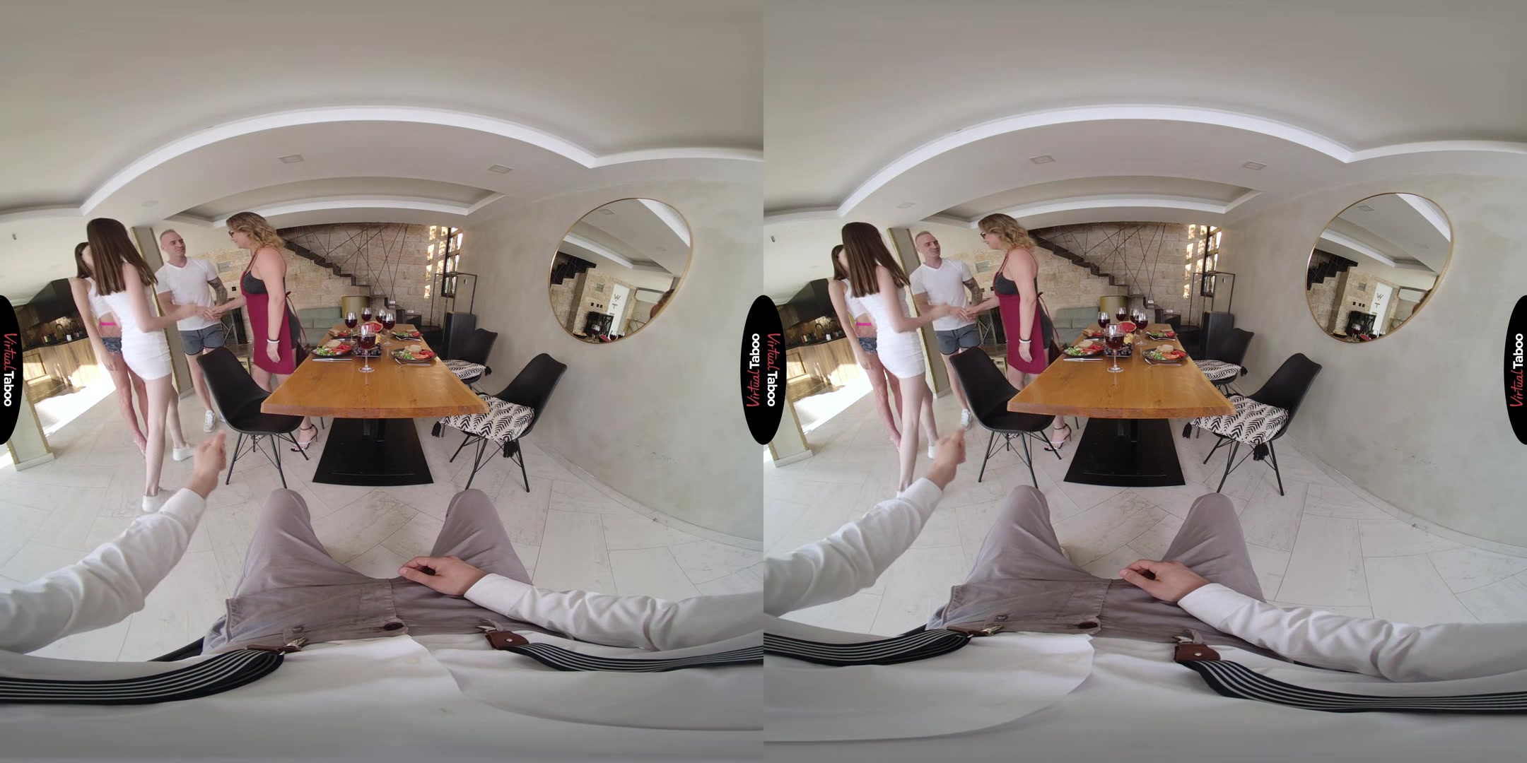 Jane White, Margo Von Teese VR Porn: The Cumsters Family - Episode 3 Dish Of The Evening - VirtualTaboo