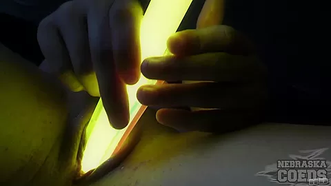 18yo Nasa Glowstick Pussy Stretch Fest During A Thunderstorm - NebraskaCoeds
