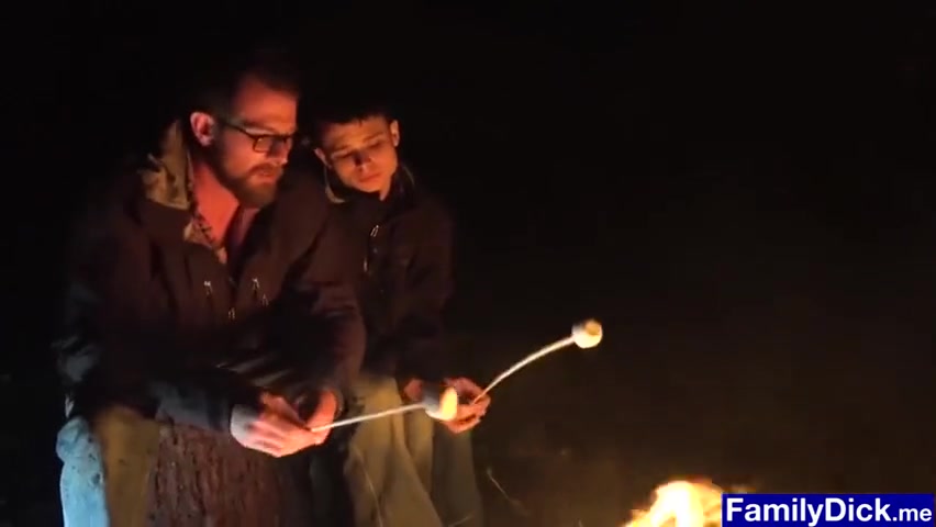 teen 18+ And His Stepdad Sleep Naked Together While Camping