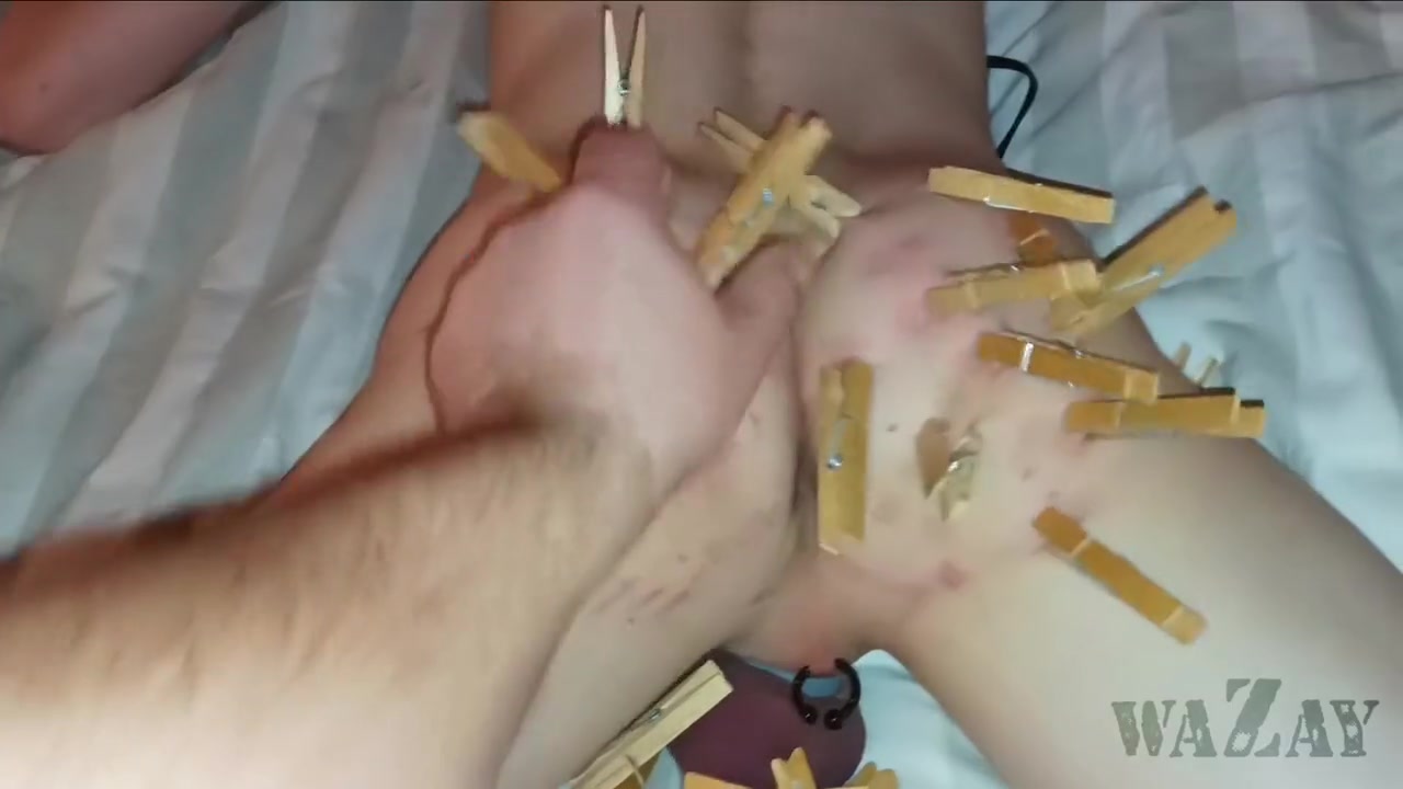 Tied Up Twink & Butt Clothes Pegs