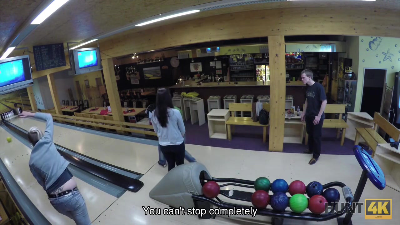 HUNT4K. Couple is tired of bowling, guy wants money, Ornella Morgen wants sex