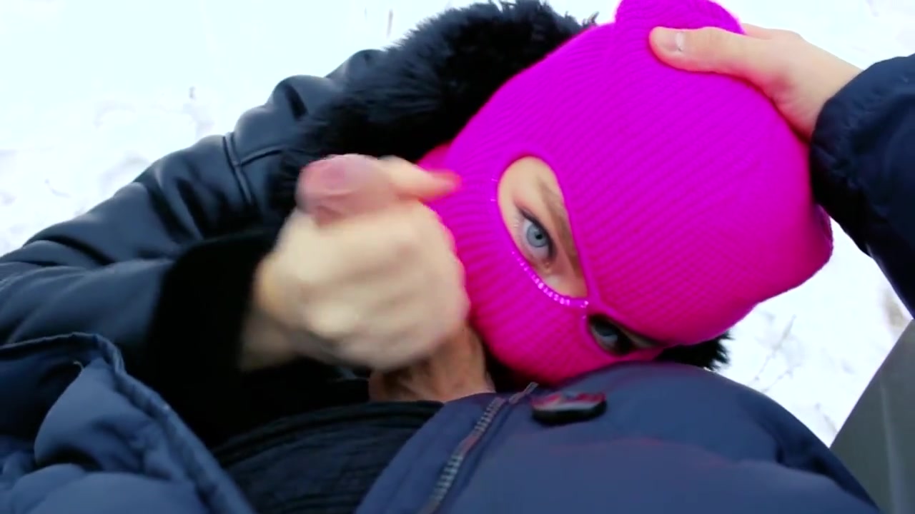 Hot stepsister doing blowjob in nature and gets cum on face