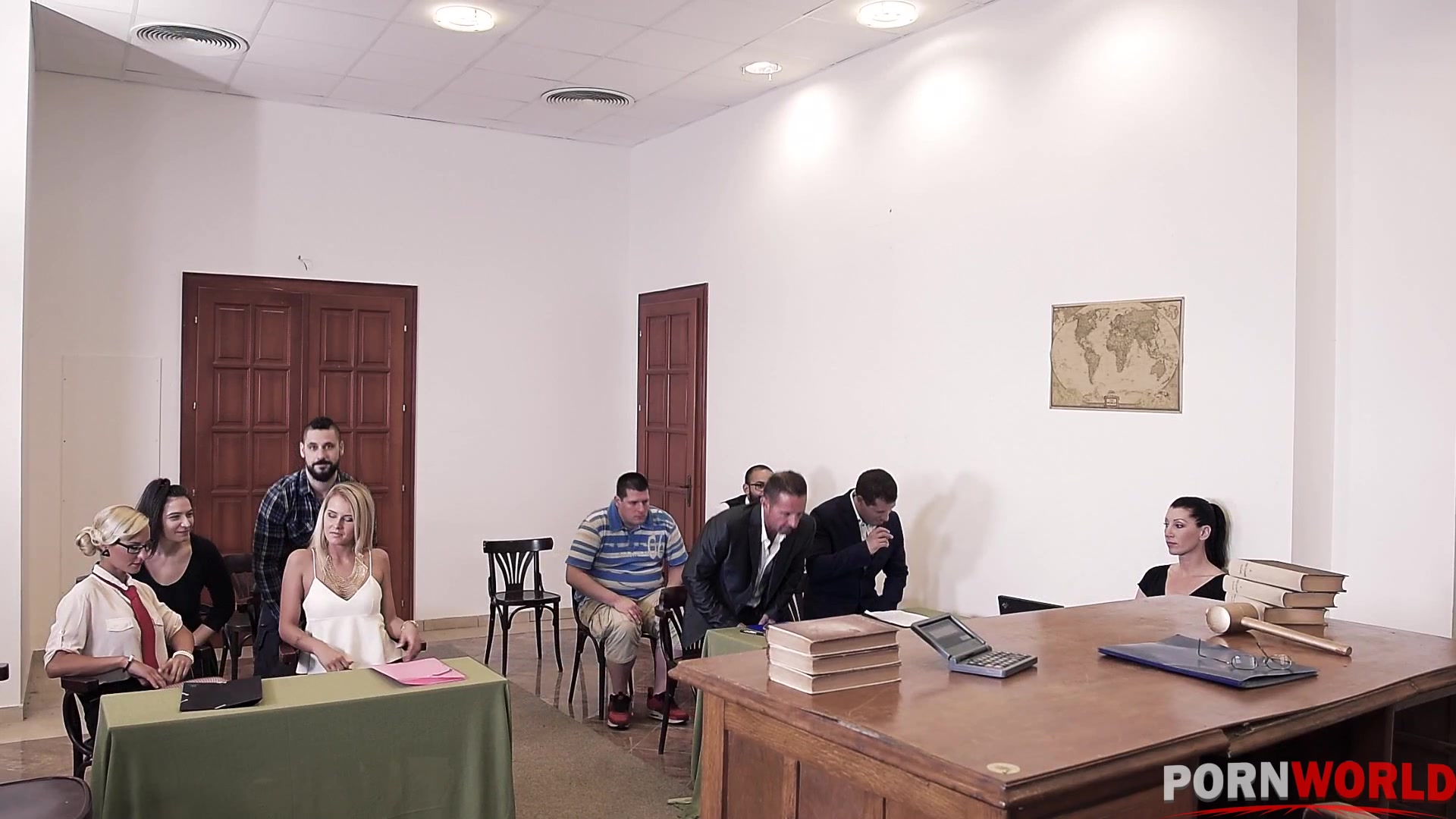 Judgement Day - Sexy Lawyer Negotiates Double Penetration - PornWorld