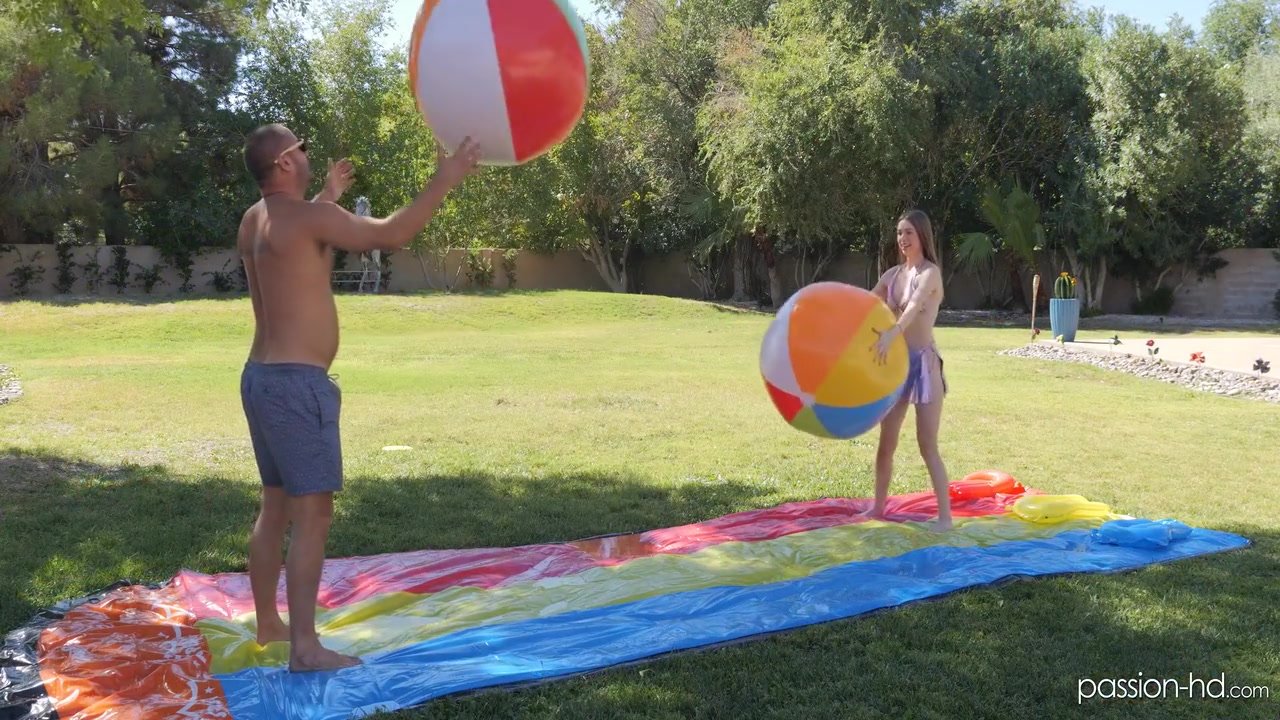 Petite teen 18+ Slip N Slides All Over Her Boyfriends Big Cock