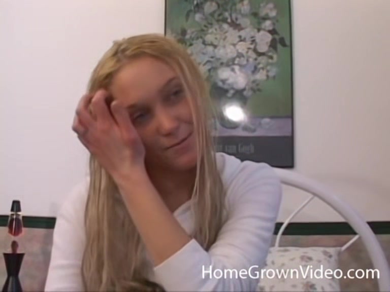 Watching my blonde girlfriend finger her shaved pussy