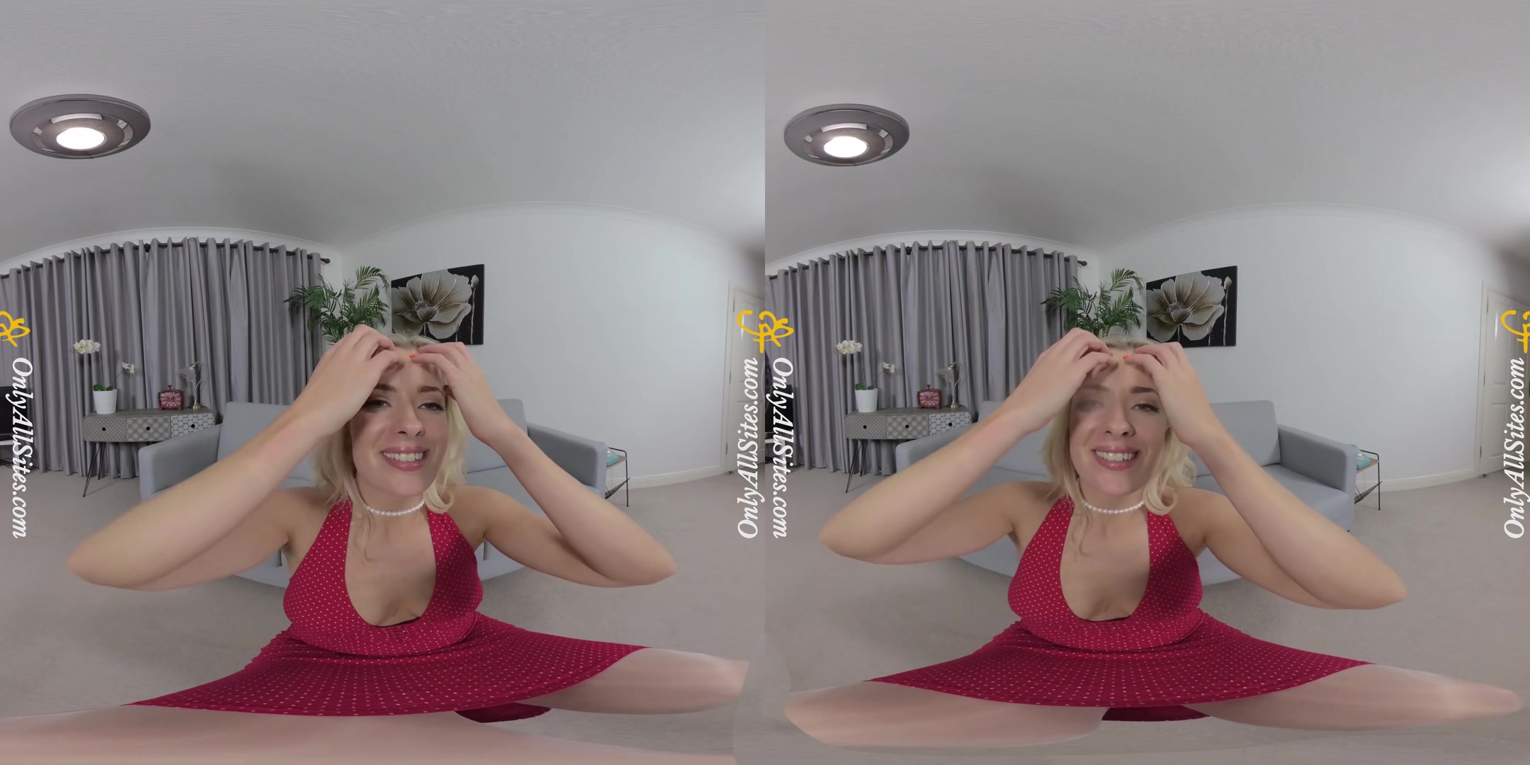 Grace Lily - Red Dress and Pantyhose - OnlyTease