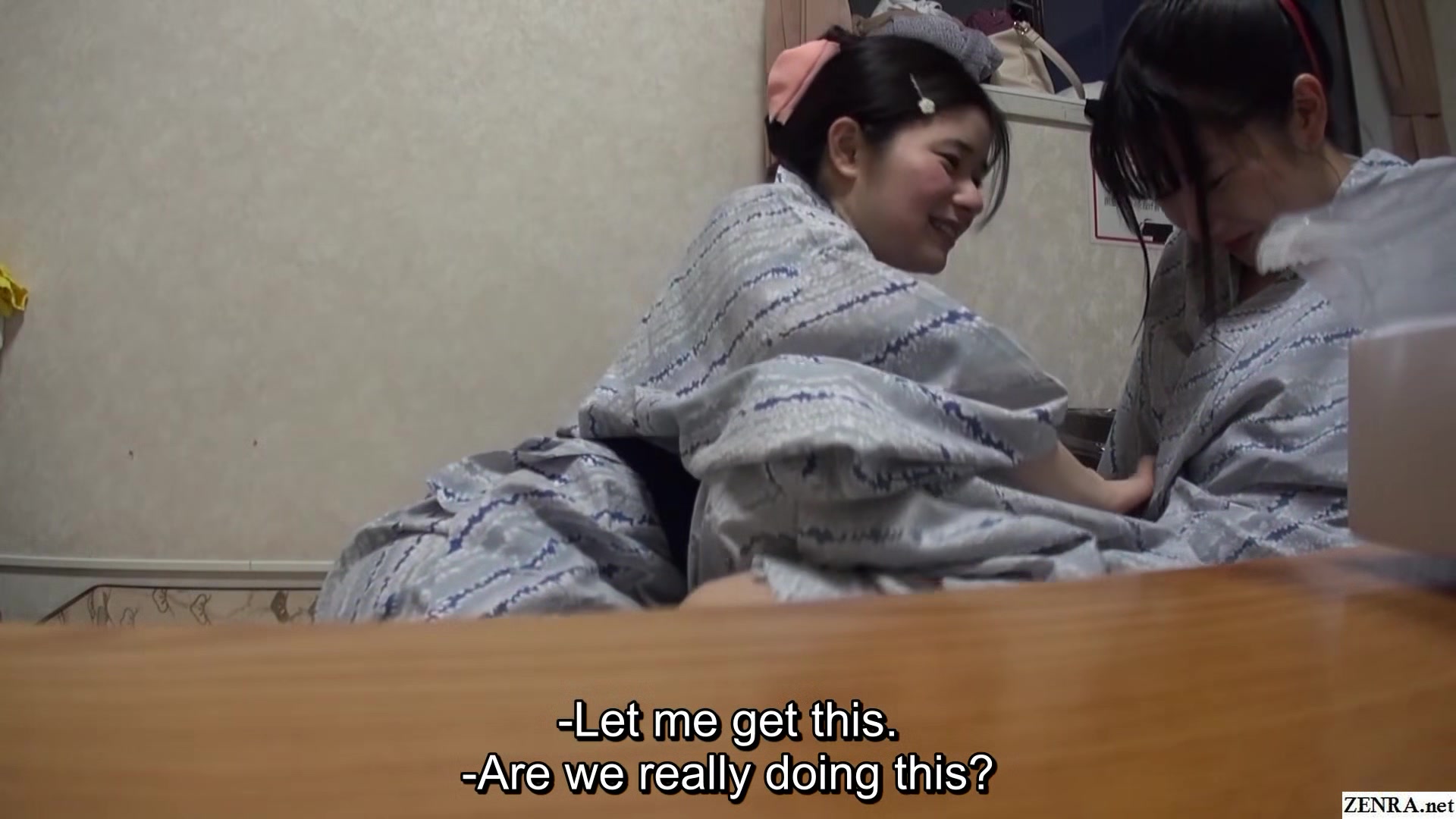 Adorable first time Japanese lesbians private vacation video