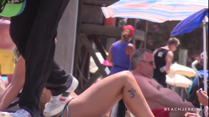 Gorgeous Topless Brunette - BeachJerk