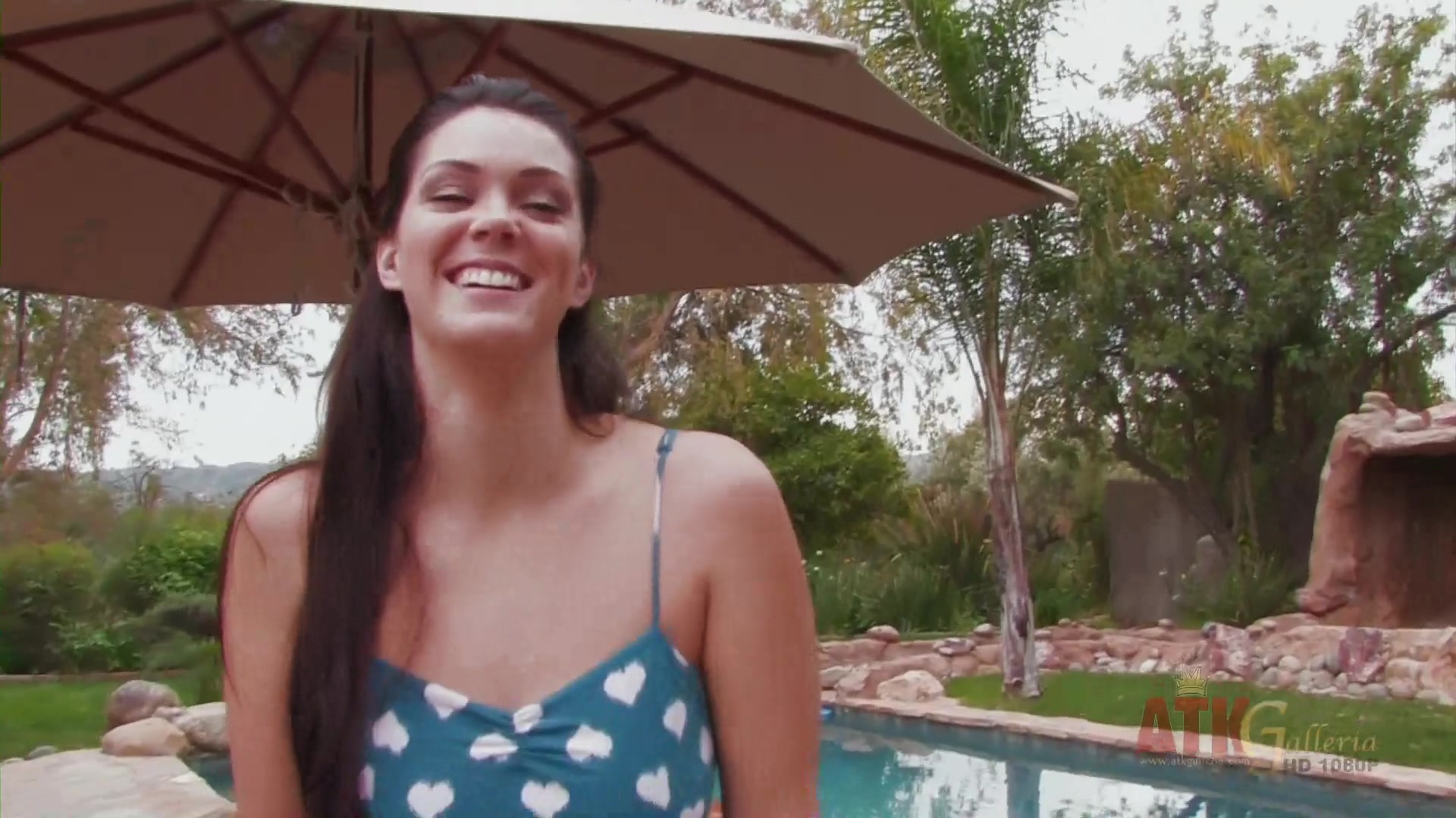 Buxom brunette Alison Tylor gets personal in this poolside interview.