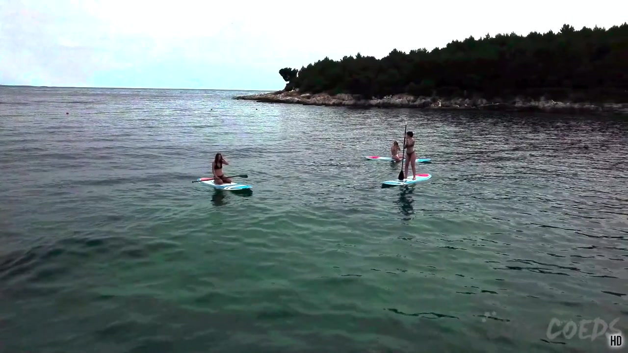Paddle Boarding And Sunbathing Babes On Vacation Miss Pussycat With Rebeka Ruby Adriana And Sammy