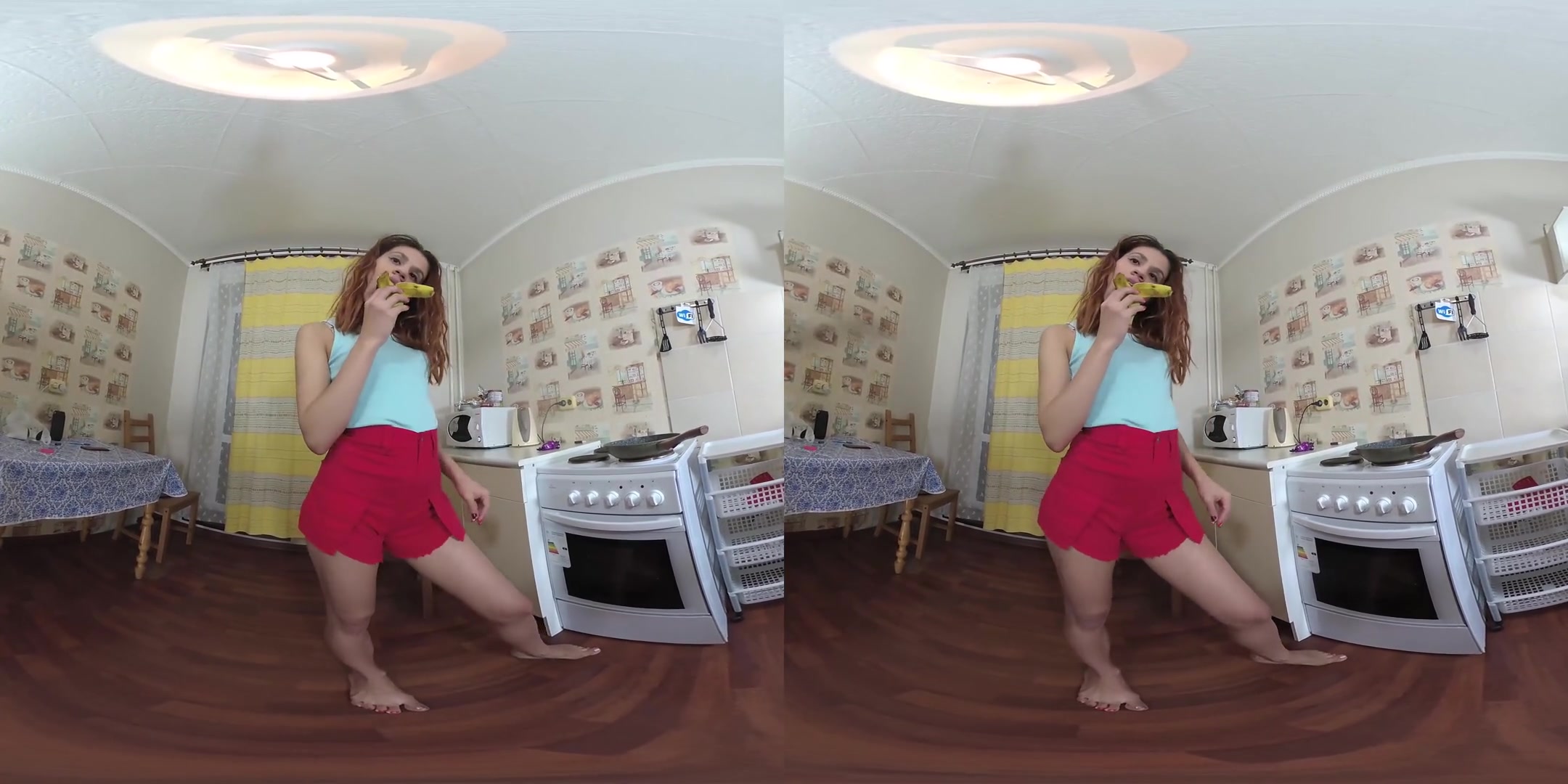 Alexa In Red - teen 18+ Babe Solo in the Kitchen - SexLikeReal