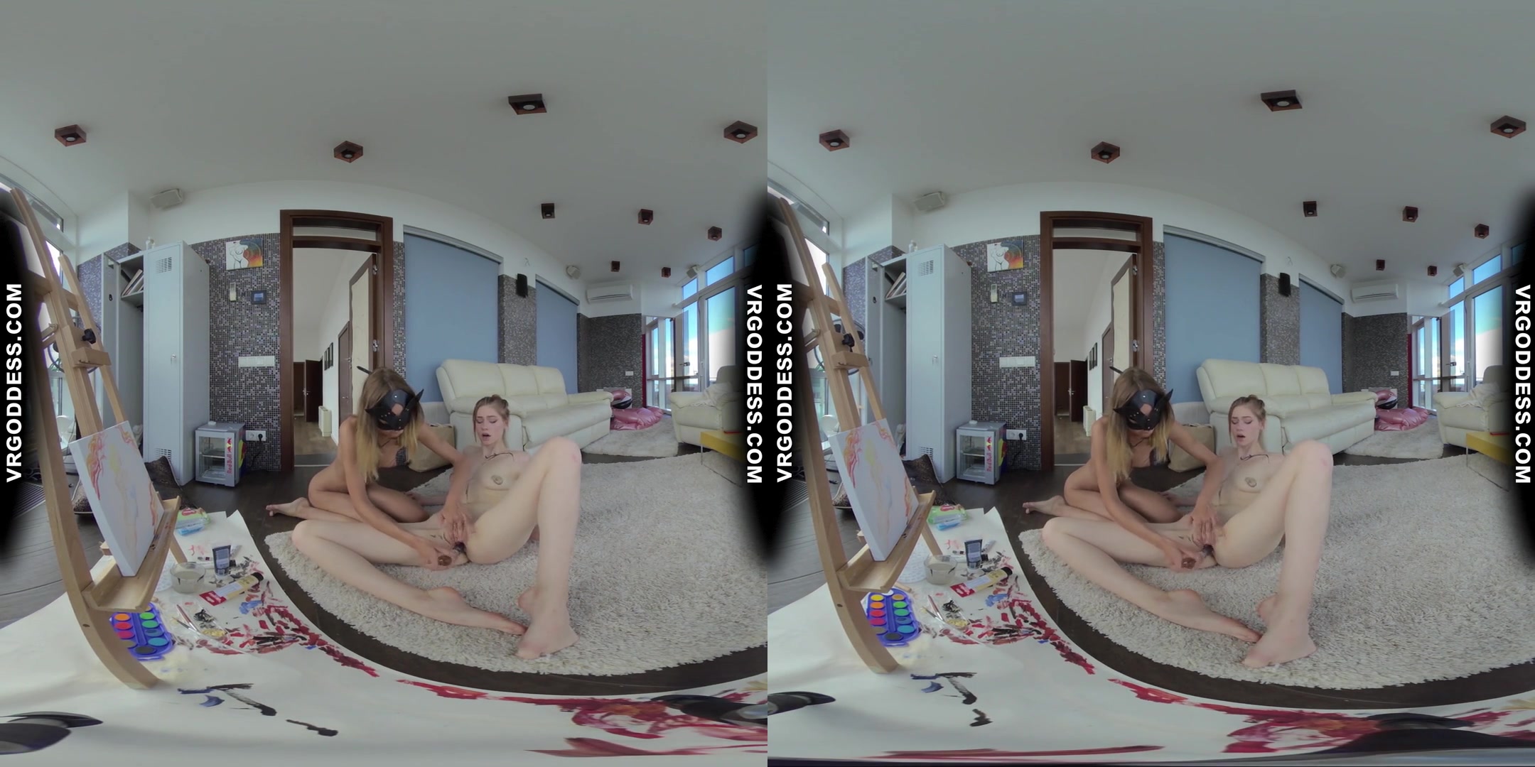 Romantic Afternoon Miss Pussycat With Babe Margarita Painting Creative Lesbian Porn