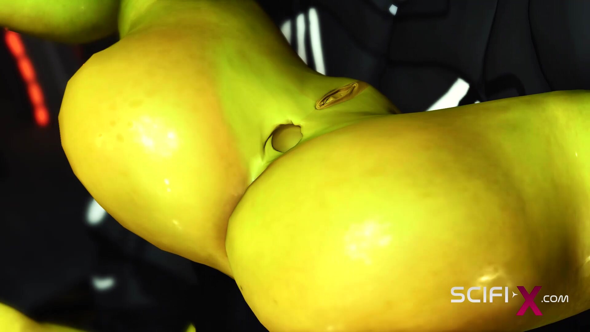 Crazy anal alien sex with a huge cock in the spacecraft