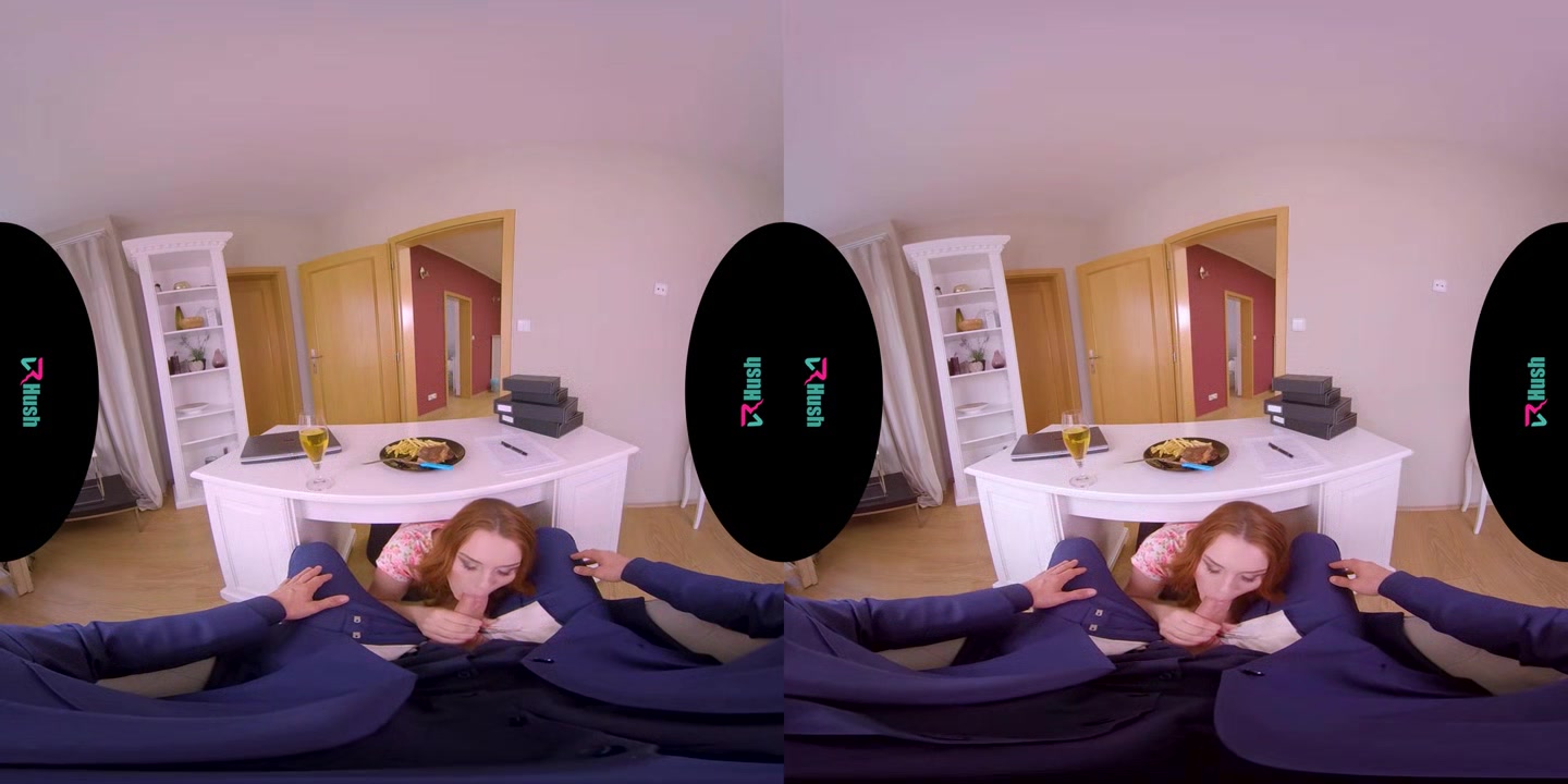 VRHUSH Charlie Red riding her stepfathers big cock in virtual reality