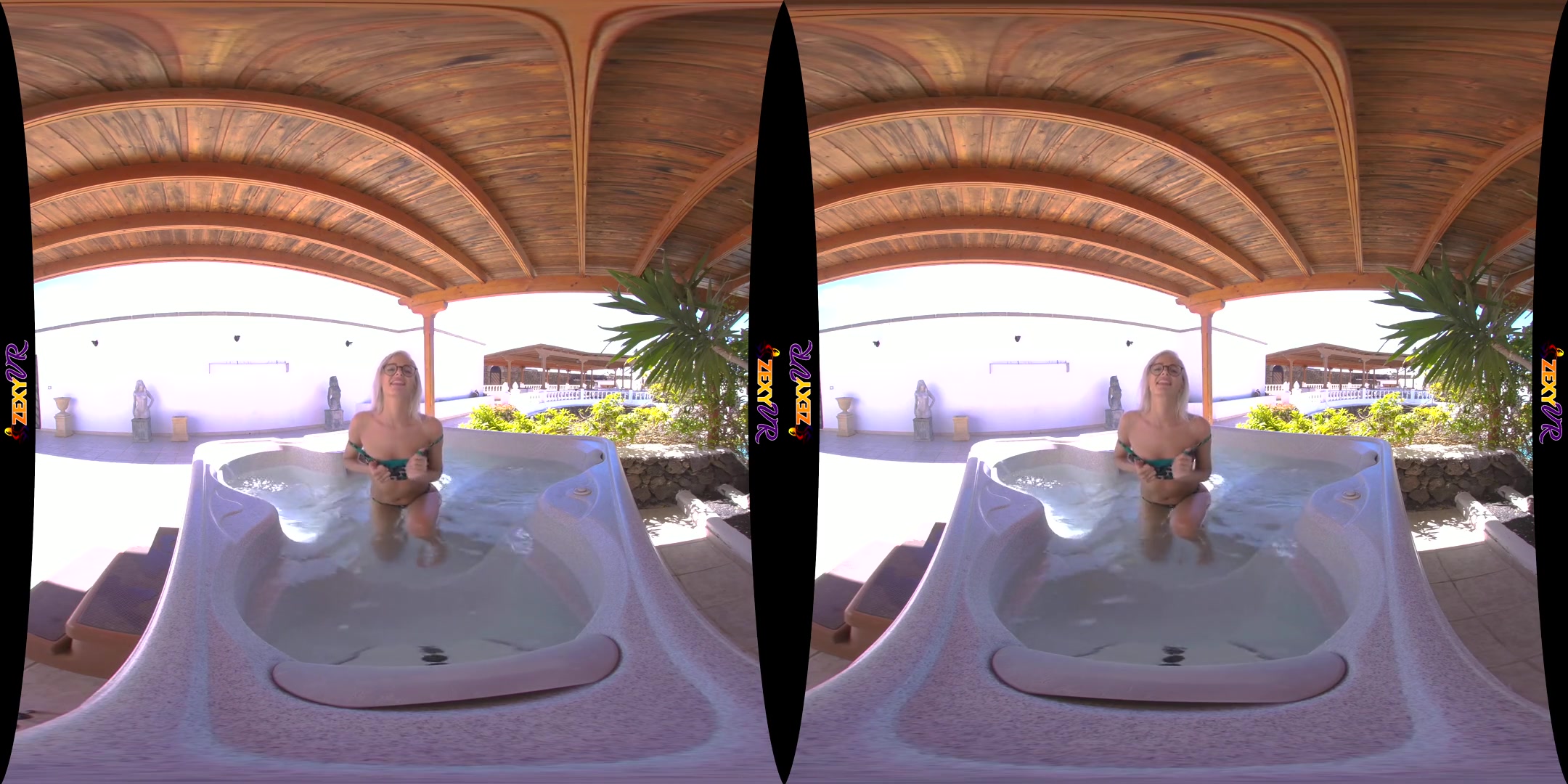 Tiny Temptations - Petite Blonde Topless Tease Flash Hot Tub