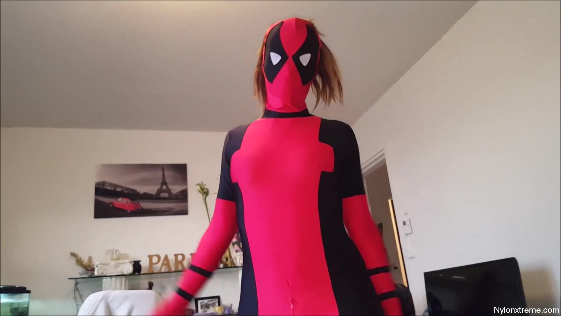 88 Zentai Deadpool Girl Costume Blowjob - Sex Movies Featuring Sexy Tights