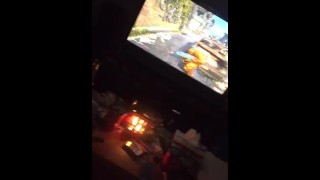 Doggie style while playing video games