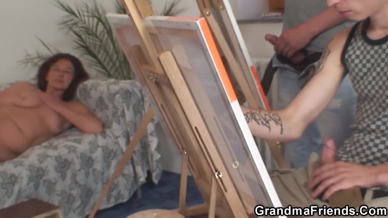 Old Grandma Getting Used By Two teen 18+ Boys