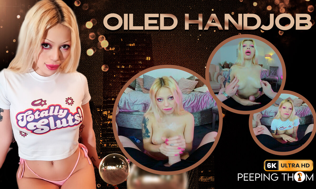 Oiled Handjob - PeepingThom