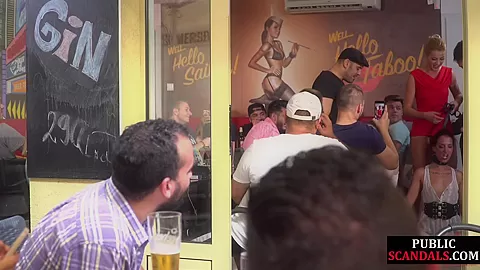 Submissive useless babes throatfucked in public orgy