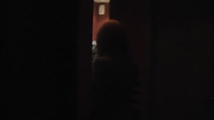 Blond with glasses engulfing strapon