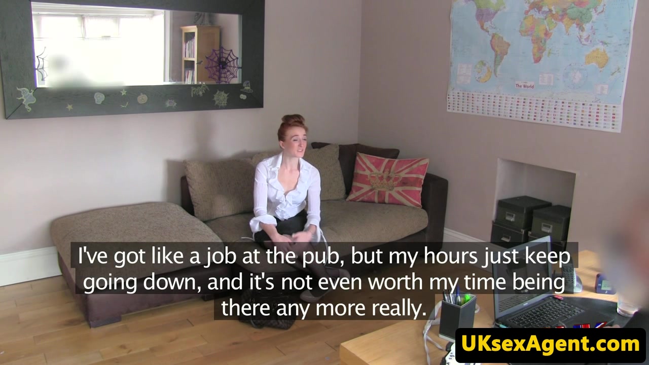 Redhead brit cockriding agent for audition