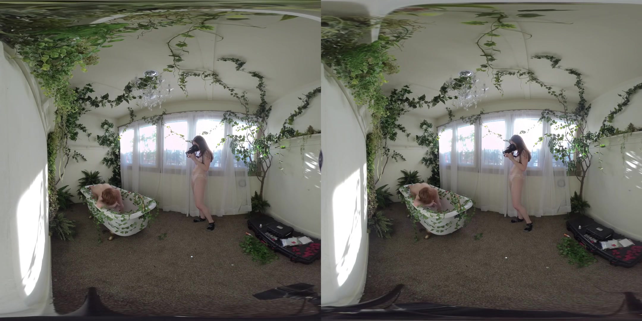 Garden Bath - Two Beautiful Babes Teasing 3D Porn