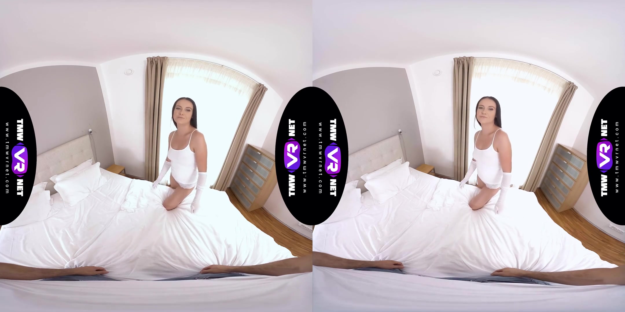 I Slap a Fine on Your Butt - Beautiful Virtual Girlfriend in Bed with Lingerie