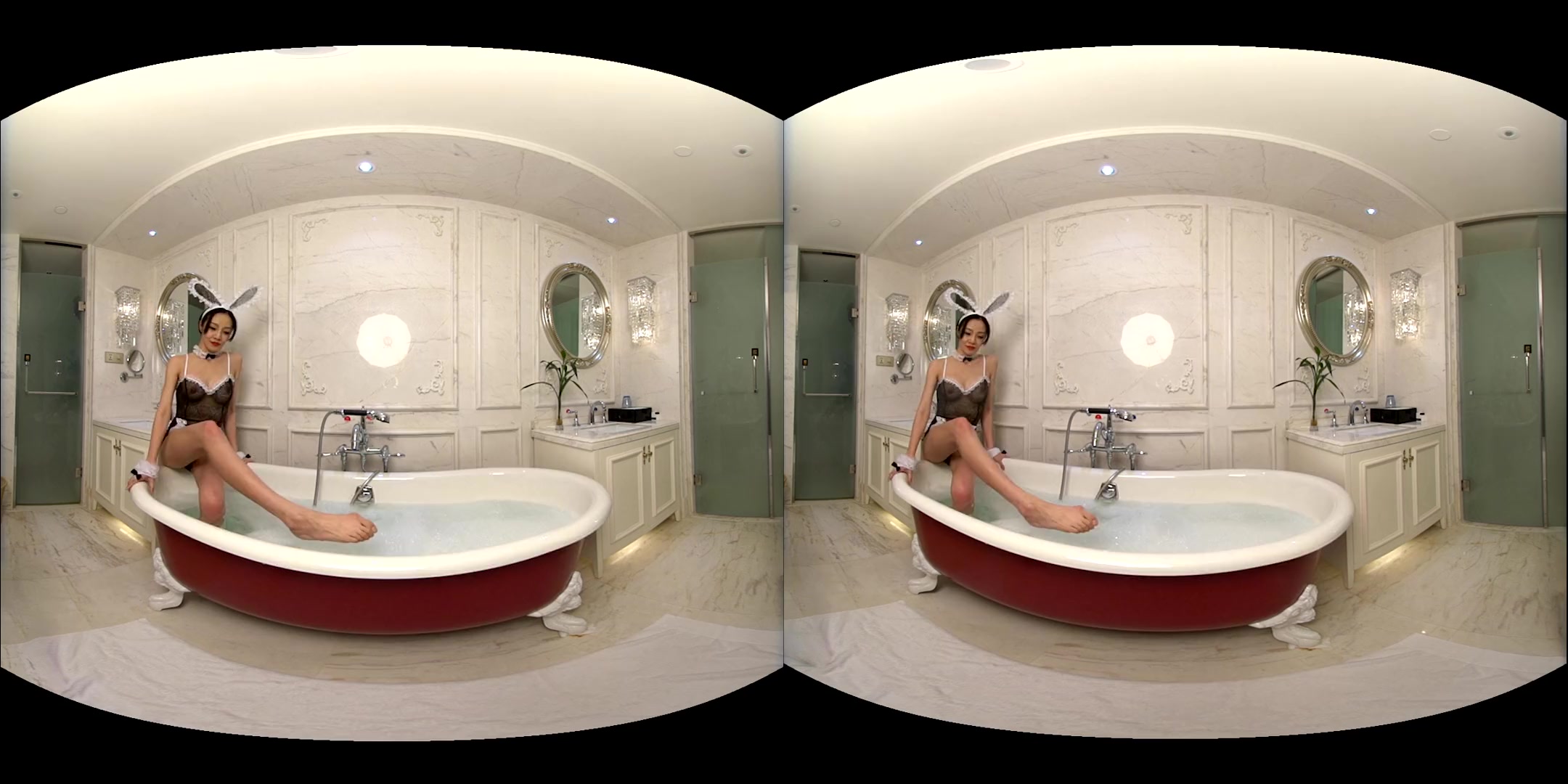 Linda Bennet in Bathroom Play with Sexy Rabbit Cosplay - OlipsVR