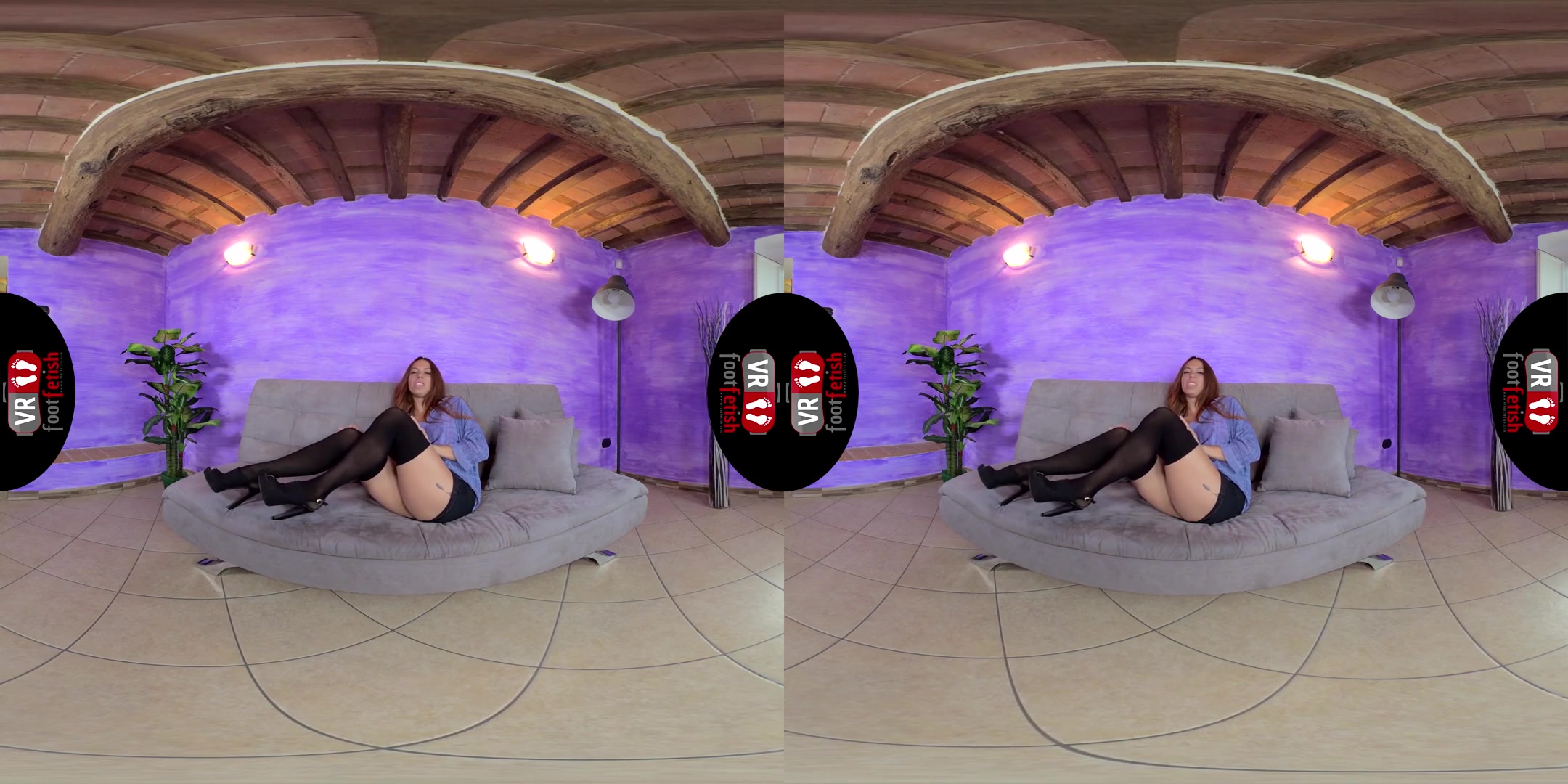 Gorgeously Seductive Elettra Gives You A Steamy Hot Nylon Tease - Foot Fetish Leg Fetish Solo Redhead