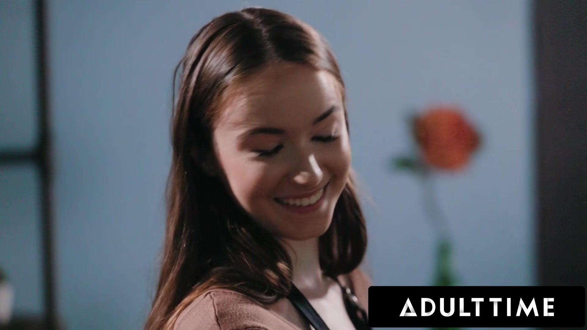 ADULT TIME - Lesbian teens 18+ Hazel Moore and Aria Valencia Try PUBLIC SEX In A Cafe!