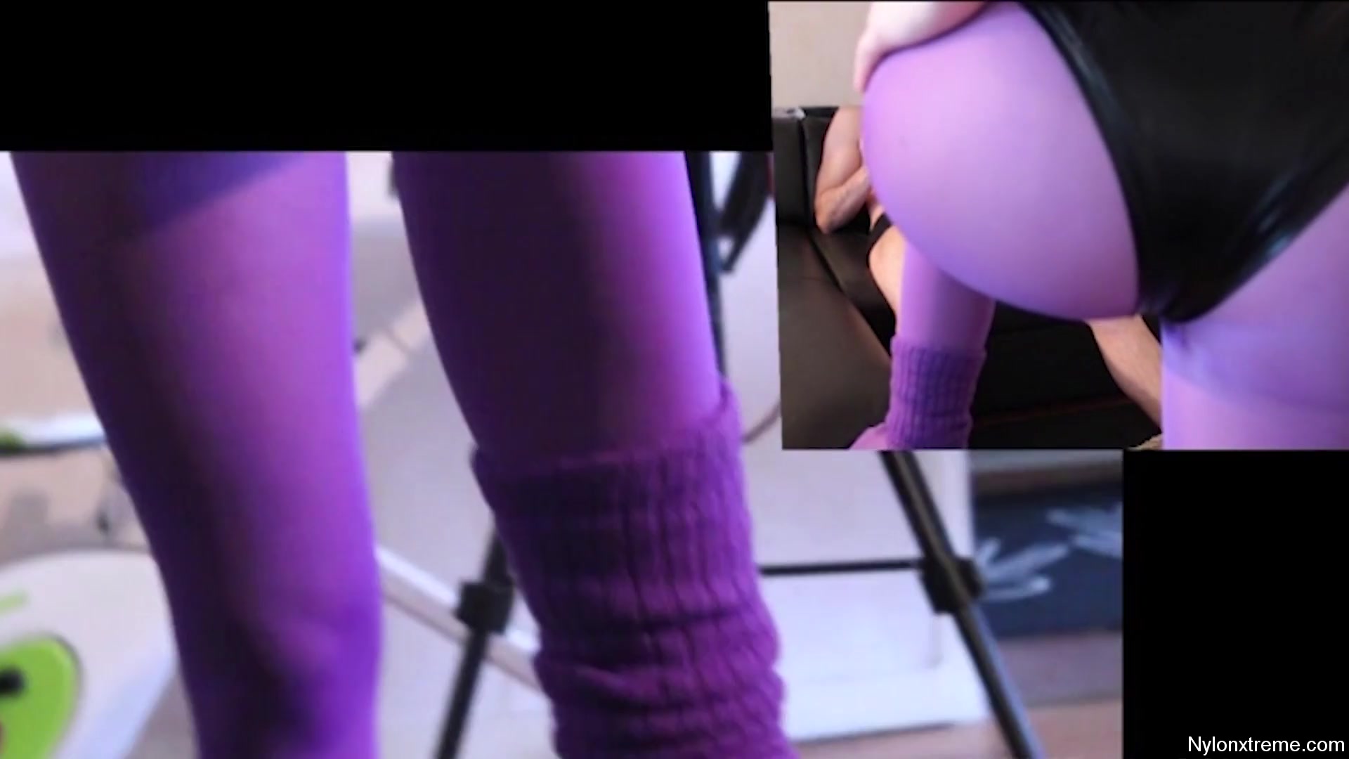 59 Purple Nylon Pantyhose Head And Legs Leotard - Sex Movies Featuring Sexy Tights