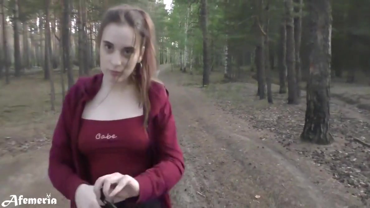 Pearl Sage - Doggystyle Fucked Girl Walking In The Forest With Naked Tits